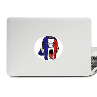 Imagem de Bandeira da França Maquiagem Facial Cabeça Gritando Boné Vinil Emblema Adesivo Laptop Notebook Decalque