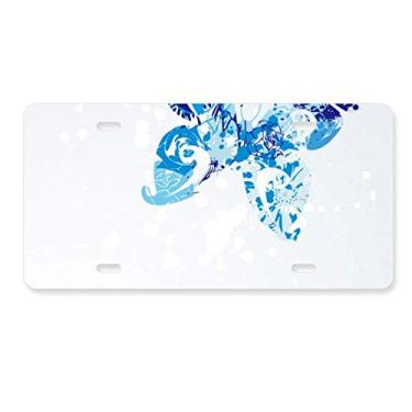 Imagem de DIYthinker Placa de carro de grafite flutuante borboleta azul céu animal decoração de carro acessório de aço inoxidável