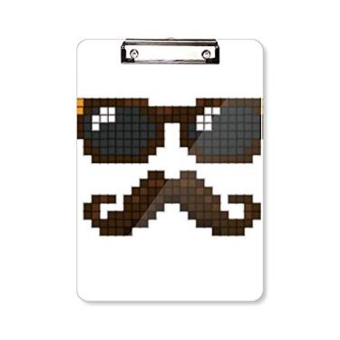 Imagem de Óculos de sol Beard Man Pixel Clipboard pasta, bloco de escrita A4