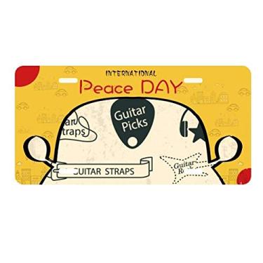 Imagem de DIYthinker Fone de ouvido com estampa de instrumento musical, placa de automóvel, decoração de carro, dia da paz