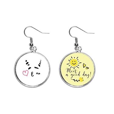 Imagem de Mapa de ovelha Kiss Art Deco, presente, moderno, gota, sol, flor, brinco, bijuteria, moda