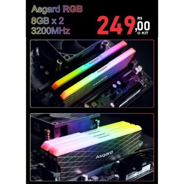 Imagem de Memória gamer Asgard DDR4 16GB (8GBX2) rgb - 3200MHZ