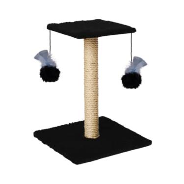 Imagem de Arranhador Para Gatos Poste Com Brinquedo Duplo Exclusivo (Preto)
