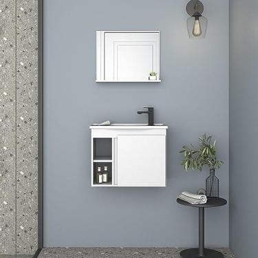 Imagem de Gabinete para Banheiro com Espelho e Lavatório Branco