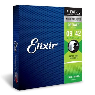 Imagem de Elixir Guitarra elétrica Strings 19002 com revestimento Optiweb, super leve (.009-.042)
