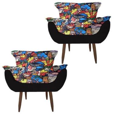 Imagem de Kit 2 Poltronas Cadeiras Decorativas Opala Suede Romero - Moveis Aguia
