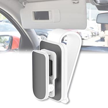 Imagem de HIBEYO Suportes de óculos para viseira de sol de carro, óculos de sol de loja fáceis de encontrar, mantenha o interior do carro arrumado, suporte universal para óculos de sol de carro com clipe de
