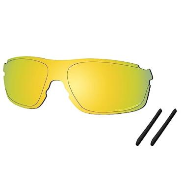 Imagem de SAUCER Lentes de substituição premium e meias auriculares para óculos de sol Oakley EV Zero Pitch OO9383 High Defense - Ouro 24K polarizado