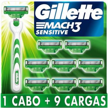 Imagem de Gillette Aparelho De Barbear Mach3 Sensitive + 9 Cargas