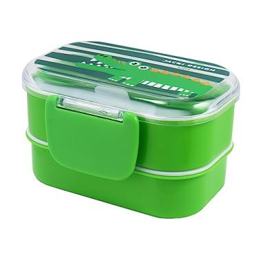 Imagem de Pote Marmita Infantil Escolar P/Lanche 2 Andares 400ml (Verde)