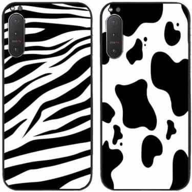 Imagem de 2 peças zebra vaca leite impresso TPU gel silicone capa de telefone traseira para Sony Xperia todas as séries (Sony Xperia 5 II)