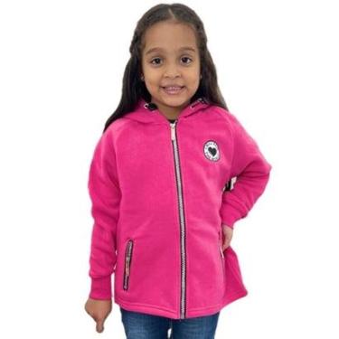 Imagem de Blusa Casaco Moletom Menina Flanedado Aberto Com Ziper-Feminino