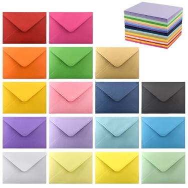 Imagem de VANRA Pacote com 170 envelopes A6 para convites autoselados envelopes coloridos a granel para cartões comemorativos 10 x 15 abas em V, convites de casamento, fotos, formatura (17 cores sortidas)