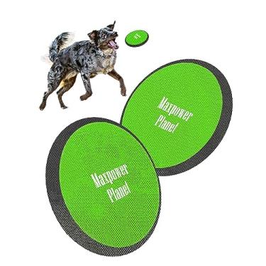Imagem de Maxpower Planet Pacote com 2 Frisbee para cães - Frisbee macio para pegar - Brinquedo deslizante para animais de estimação - Disco voador leve - Disco fácil de detectar Frisbees Brinquedos para