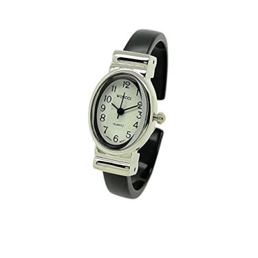 Imagem de Relógio feminino elegante de acrílico pulseira fashion relógio oval mostrador branco Wincci (preto) (1-4363A)