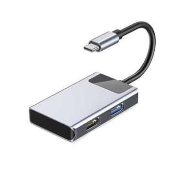Imagem de Adaptador USB C para HDMI, hub USB_C para HDMI 4K com PD de 100 W e conversor AV digital multiporta USB 3.0 para MacBook, iPhone 15, tablets, iPad Pro/Air, Switch e mais dispositivos USB-C (USB_C +