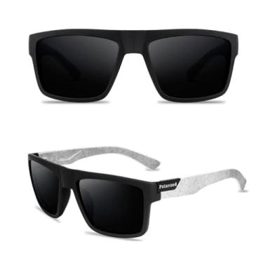 Imagem de Óculos MASCULINO De Sol Quadrado POLARIZADO Clássico Com Proteção UV 400 - PRETO/BRANCO (Branco)