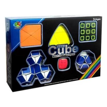 Imagem de Cubo Mágico 6 Cubos Variados Jogo Desafio Raciocínio Lógico