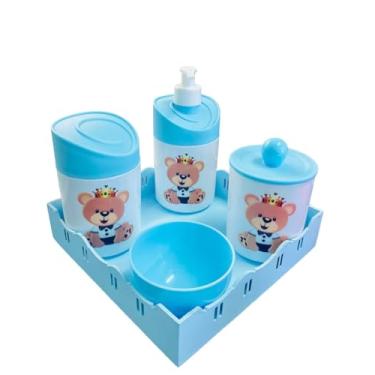 Imagem de Kit Higiene Bebê Ursinho Príncipe - Tampa Azul - quadrada azul
