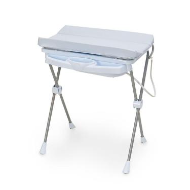 Imagem de Banheira para Bebê Plástica com Suporte Trocador Classic Azul Galzerano