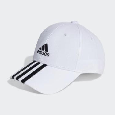 Imagem de Boné Unissex Baseball Sarja Algodão 3 Listras Adidas Branco