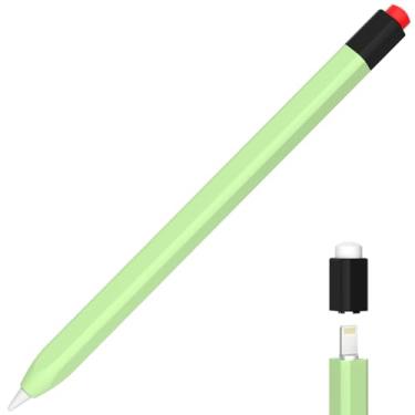 Imagem de AZF Estojo compatível com Apple Pencil, capa de caneta de duas cores combinando, capa protetora de silicone, sensação de silicone confortável (Matcha)