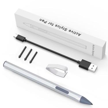 Imagem de Caneta Stylus ASUS para Transformador/Vivobook Flip/Notebook Touchscreen Laptop/Tablet – Recarregável, Sensibilidade à Pressão 4096, Lápis de Inclinação MPP 2.0, Prata