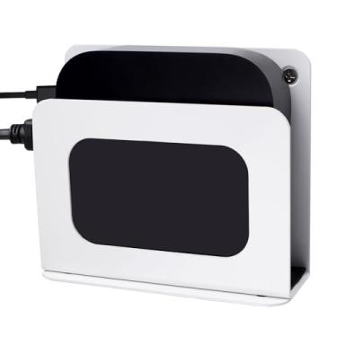 Imagem de Heymaillc Suporte de parede pequeno ajustável para leitores de mídia estreitos como Apple TV, Roku, caixas de cabo, leitores de DVD, roteadores, modems, Mac Mini, WII e mais (Narrow)