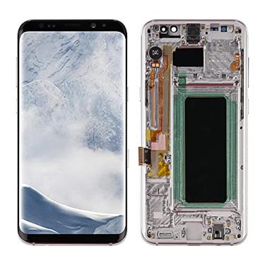 Imagem de SwarKing Substituição Super AMOLED compatível com Samsung Galaxy S8+ Plus (Arctic Silver com moldura) Display LCD Touch Screen Digitalizador Assembléia com ferramentas de reparo
