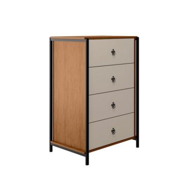 Imagem de Cômoda Sevilha 4 Gavetas Off White e Canela