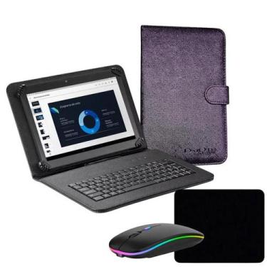 Imagem de Capa com teclado + Mouse p/ Tablet 7 polegadas M7 Multilaser Mirage - 