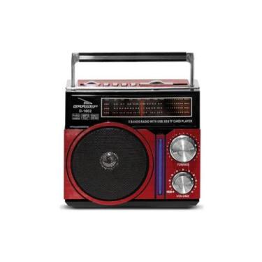 Imagem de Radio portatil retro vintage am-fm grasep d-1602 vermelho