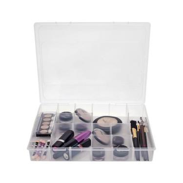 Imagem de Caixa Organizadora Multiuso 12 Div Transparente 22x27CM - Jaguar