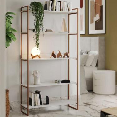 Imagem de Estante Industrial Multiuso Guaecá 180x95 Cobre/branco - IRON WOOD