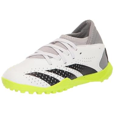 Imagem de adidas Tênis unissex Accuracy.3 Turf Soccer (criança pequena), Calçado branco/preto/limão lúcido, 12.5 Little Kid