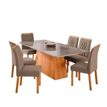 Imagem de Mesa para Sala De Jantar Helena 210 x 100 cm e 8 Cadeiras Juliana Cimo