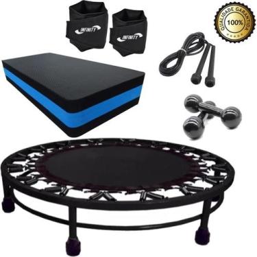 Imagem de Kit Aeróbico Mini Jump+Halter 2Kg + Corda + Caneleira + Step - Infinit