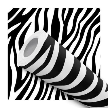 Imagem de Papel De Parede Adesivo Lavável Zebra Animal Print 10m - Deliquadros