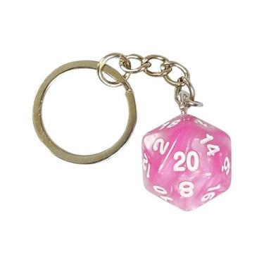 Imagem de Chaveiro Dado D20 Mesclado - RPG - Forja Fantasy, Rosa