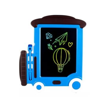 Imagem de Lousa Mágica Infantil Trenzinho Digital Tablet lcd Escrita Colorida Para Desenho Criança com Caneta AZUL VERMELHA (VERMELHO)