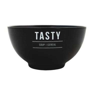 Imagem de Tigela De Porcelana Preta Café Da Manhã Cereal Frutas Manhattan Tasty 