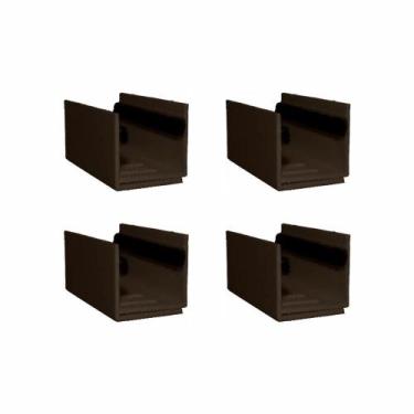 Imagem de 04 Guia U - Externo Ajustável Para Porta De Correr - Marrom - PERFIL C