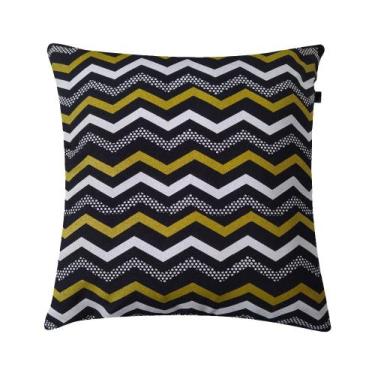 Imagem de Almofada Preta Chevron 40x40cm Dourados - FASTLAR