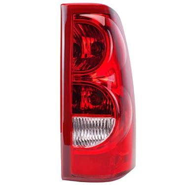 Imagem de KYBOLT Conjunto de luz traseira para Chevy Silverado 2003-2006 vermelho/transparente, lâmpada de freio traseiro estilo original com lâmpada e conjunto de arnês (lado direito do passageiro)
