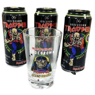 Imagem de Kit 3 Cerveja Trooper Cacau Iron Maiden 473ml + copo 350ml - Trooper I