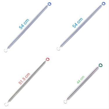 Imagem de Kit 04 Molas Pilates (2 Azul 54cm + Vermelha 51.5cm + Verde 44cm) CADI