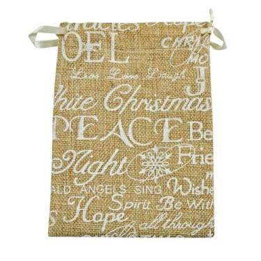Imagem de 10 Sacos Para Embalar Presente De Natal Dourado Natalina - Master