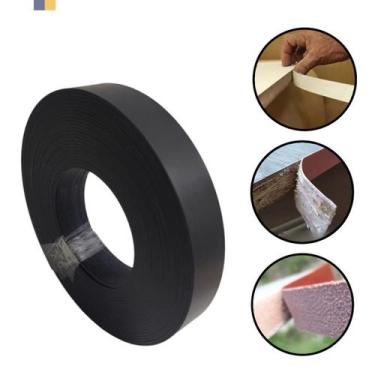 Imagem de Fita de Borda Abs 2mm Para Moveis Preto Tx 29mm X 10m Acabamento Movei