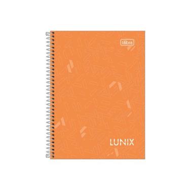 Imagem de Caderneta Espiral 1/8 Lunix 80 Folhas Pautadas - Tilibra, Laranja