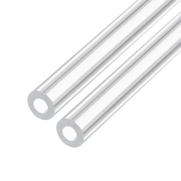 Imagem de Rebower Tubo rígido de plástico transparente de 30,5 cm 4 mm x 8 mm (0,5 cm x 5/40.6 cm) Tubo de policarbonato redondo, [para encanamento, hidráulica, aquário, bricolage] - 2 peças